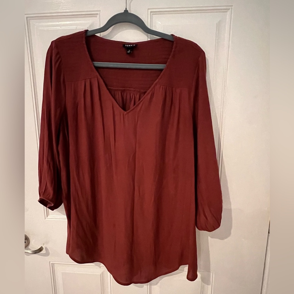 Torrid Smocked Chiffon Blouse size 1